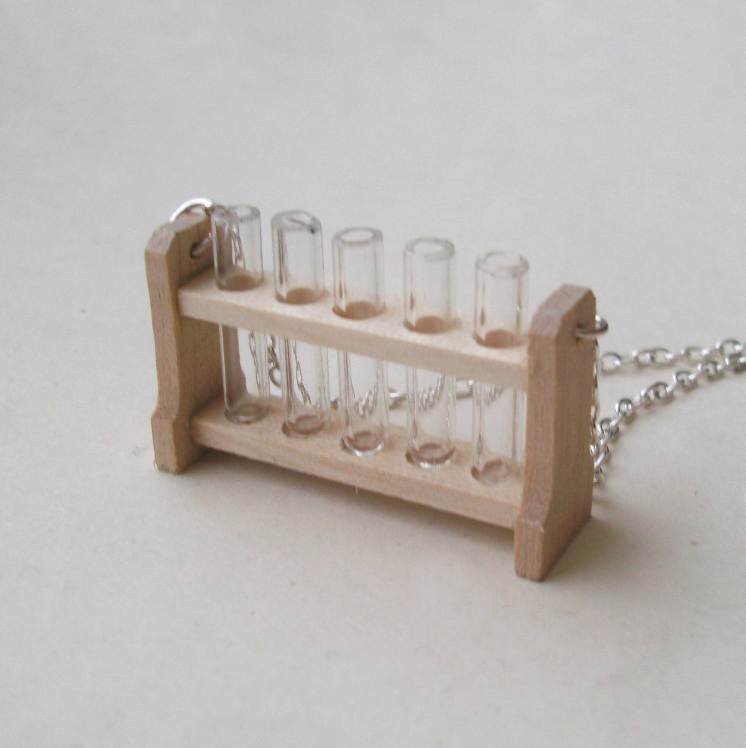 Just Chemistry Necklace, Science Geek Test Tube Necklace, Silver Plated, Teacher Necklace