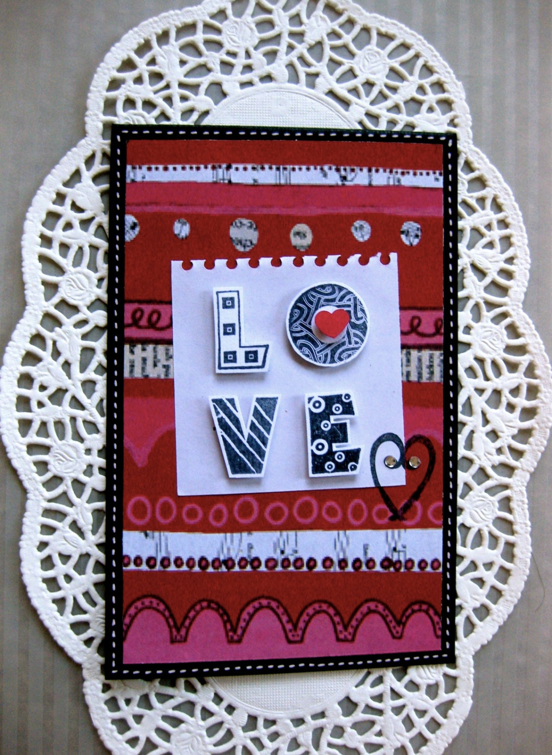 Red Love Pattern Greeting Card