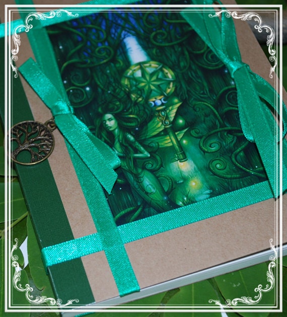 Faerie Journal - Emerald Forest - Faerie Key - Book of Shadows - Diary - Dream Notebook