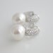 Wedding Earrings Silver Pearl Earrings Small Hoops Cubic Zirconia Bridal Earrings Round White Swarovski Wedding Pearl Jewelry