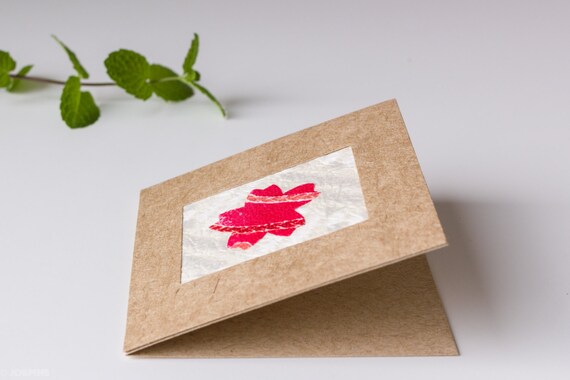 Japanese Sakura mini cards - Set of three - Lilac red
