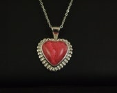 Sterling Silver and Rhodochrosite Heart Pendant