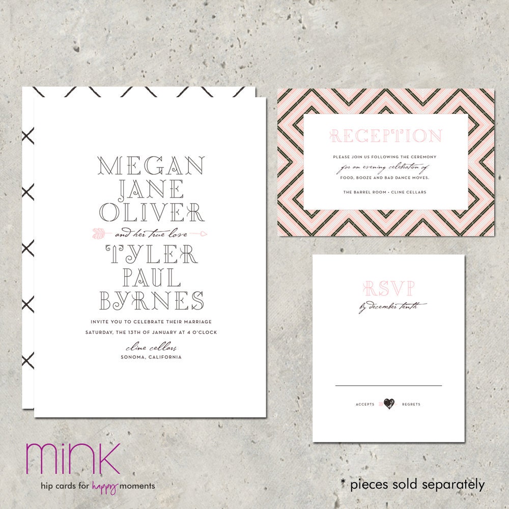 modern wedding invitations - "Rock Star"