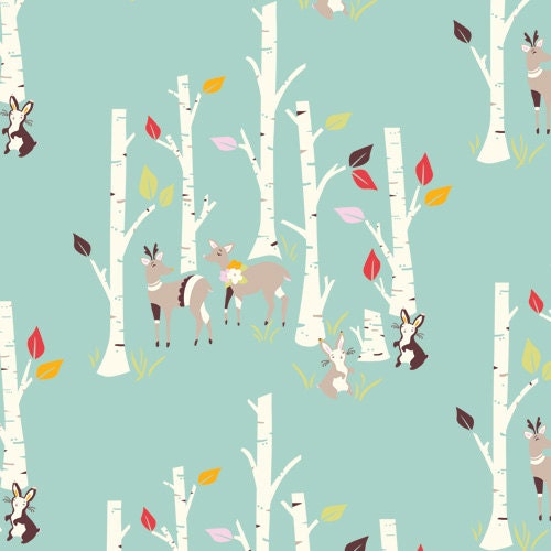 Organic Cotton Fabric-Birch Yay Day -BIRCH FOREST - Check Out These Shipping Rates