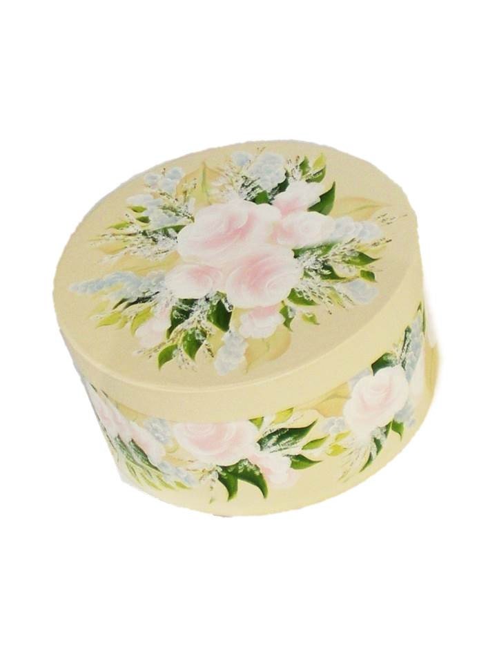 Wedding Decoration Centerpiece - Set of 3 Hand Painted Hat Boxes, Blush Pink Roses, Blue Lilacs - Spring Summer Wedding Decor Card Box