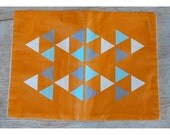Orange Triangle Print Pillow Cover