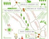 As Seen on STYLE ME PRETTY - Custom Fun Wedding Map Napa Valley, California