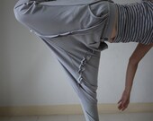 Unisex Ninja Harem Funky Grey Stretch Cotton Mix Polyester Pants With 2 Pockets