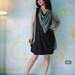 Sassy Dress...Sleeveless Greenish Dark Heather Grey & Black Stretch Cotton Mix Polyester Sundress