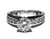 CERTIFIED 2.31cttw - with 1.51 F/Si Round  center -  Diamond Engagement Ring 14K white gold - READY to Ship - Bp021