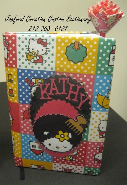 Afro Hello Kitty Journal and Matching pen