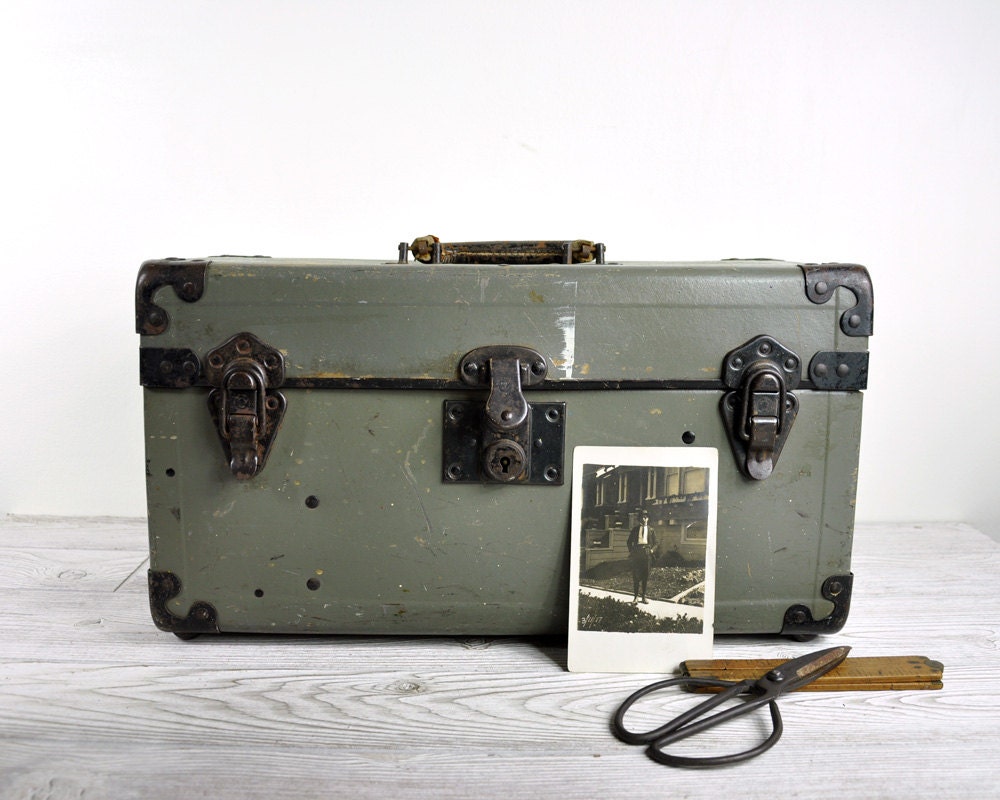 Vintage Toolbox Storage Box / Industrial Storage