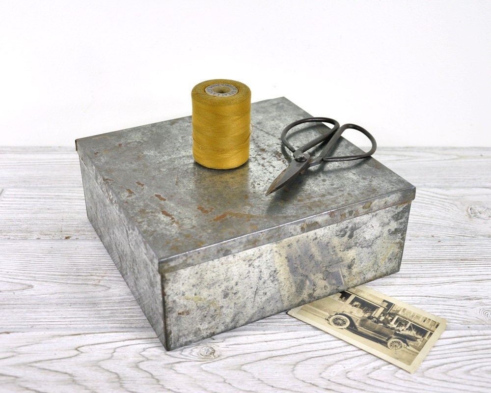 Vintage Storage Tin / Industrial Storage