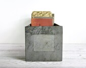 Vintage Rustic Metal Bin / Industrial Storage