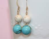 White and Blue Howlite Earrings
