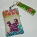 Natural Japanese Linen Purple or Blue  Bird Fabric Phone Case with Wristlet and Zipper Closure & 2 Outside Pockets