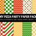 Pizza Party Digital Printable Paper Pack - For Commercial or Personal Use