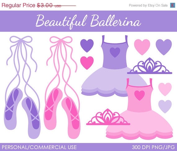 SALE - Beautiful Ballerina Clipart - Digital Clip Art Graphics for Personal or Commercial Use