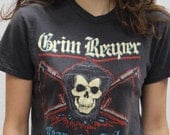 vintage GRIM REAPER 1985 tour concert T SHIRT small