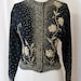 Best Ever 1950s beaded sweater scalloped hem hand beaded floral design chic rockabilly vlv