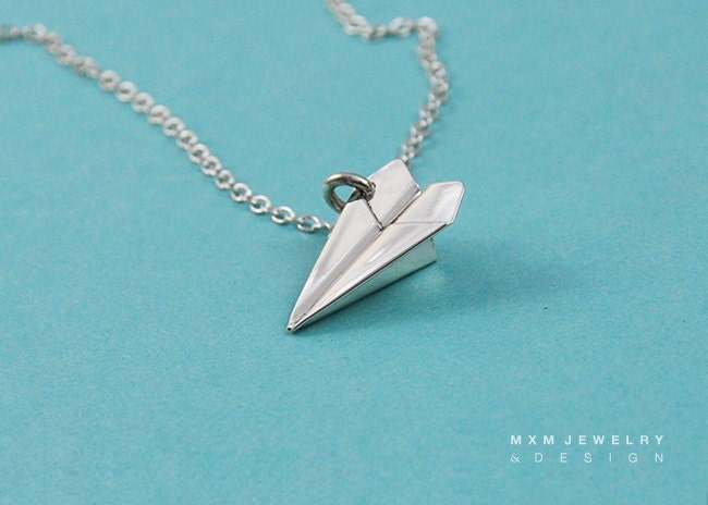 Tiny Paper Airplane II Necklance
