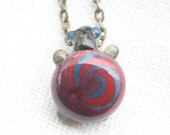 Glass SEA TURTLE necklace  - Jewelry Necklaces Pendant - Red and Blue Spiral - Pendant - gift - animal - sculpture