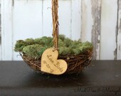 Flower Girl Basket with Custom Wood Tag