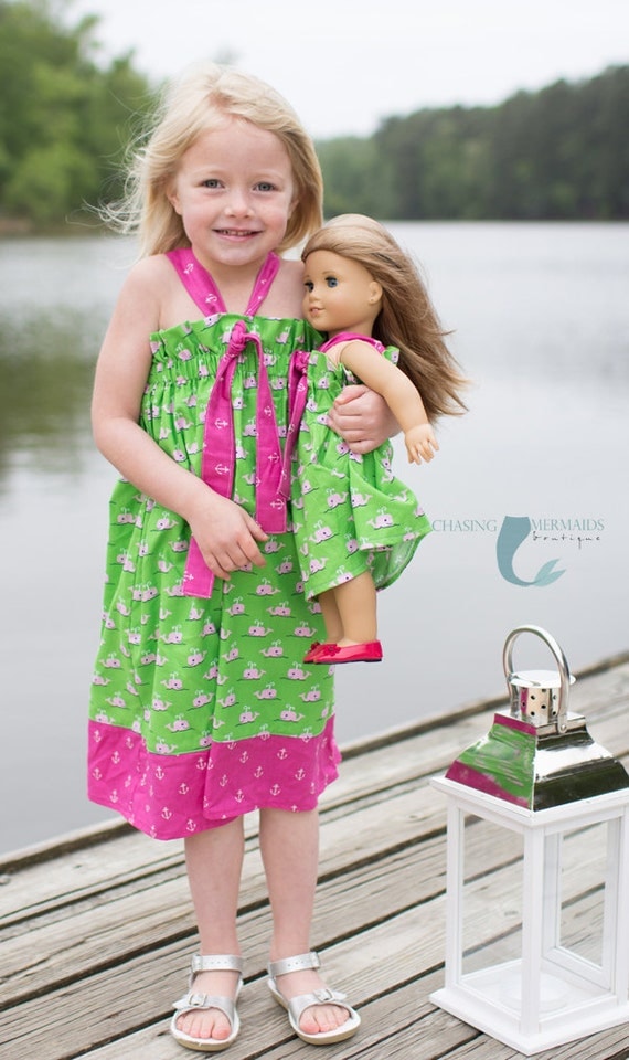 Baby Halter Dress SEWING PATTERN, 6m-8, Girl or Doll Catie dress and shirt tutorial
