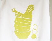 Tea Towel, Hen, Chicken in Yellow