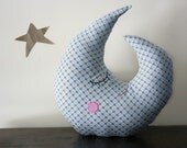 moon pillow, moon decor, moon plush, stuffed moon, crescent moon