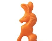 Donkey toy, vintage plastic orange donkey, orange toy, soviet toy