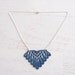 Lace Necklace - Emele - Navy Blue Lace Bridesmaid Necklace - Geometric Diamond Nautical Lace Jewelry