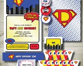 SUPERHERO - personalised invitation printable party package