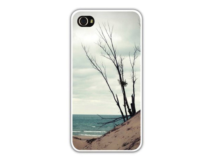 iPhone 4 4s Hard Plastic Case beach dunes teal water sand