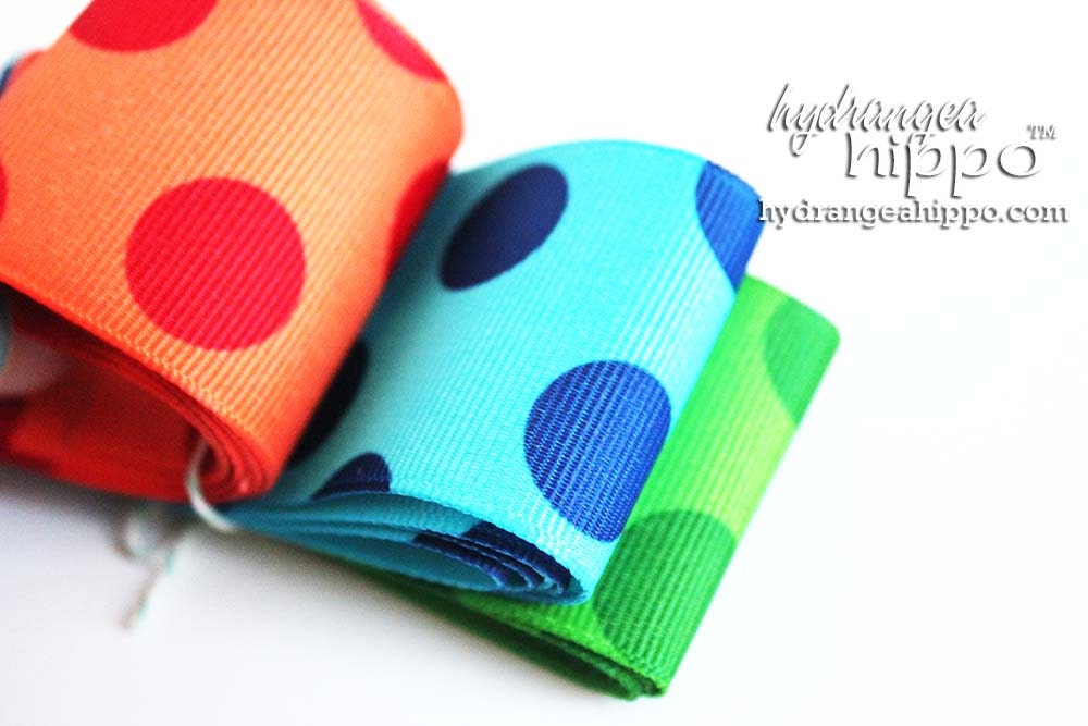 NEW -  PolkaDot Grosgrain Ribbon Assortment - 3 Yards