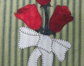Roses For You Applique  PDF Pattern for Tea Towel