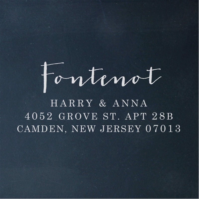 Custom Address Stamp - Calligraphy Stamp Eco Mount - wedding stamp - housewarming gift - Fontenot