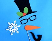 Christmas Photo Booth Props - Mr Snowman Set Christmas PhotoBooth Props Christmas Party Supplies Prop Holiday Decoration Family Photo Album