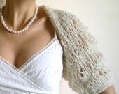ON SALE 40 % OFF Ivory Wedding Bolero Bridal Shrug Off White Glittery Wrap