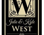Custom Family Name Established, 12x18 Personalized Wood Sign, Hand Painted ,Vinyl Lettering, Wall Sticker Decal