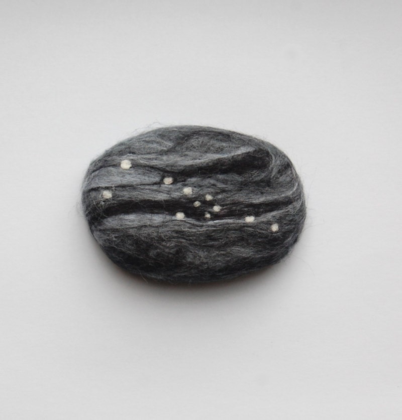 Felted Soap with Taurus Constellation ( White Tea and Ginger)