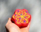 Felted Soap Peach Swirl Flower ( Apricot Freesia )