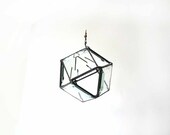 Stained glass orb bevel suncatcher, modern contemporary geometric spherical 3D