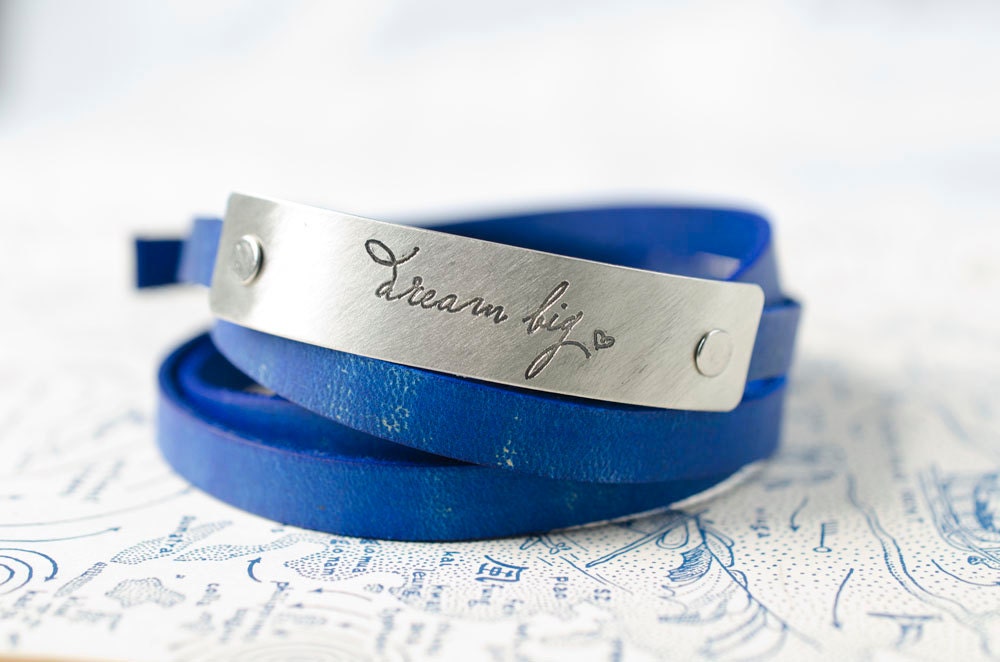 Dream Big  Adjustable Leather Wrap Bracelet