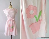 Vintage 1960s Dress : 50s 60s Swirl Pink Wrap Dress