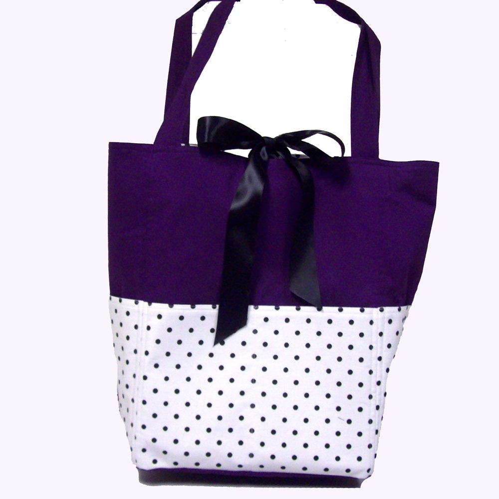 American Girl Tote Bag Premium Series Black Polka Dot