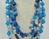 Multi Blue Gemstone and bead Necklace Jewelry
