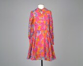 Vintage 1960s flirty watercolour floral printed sundress