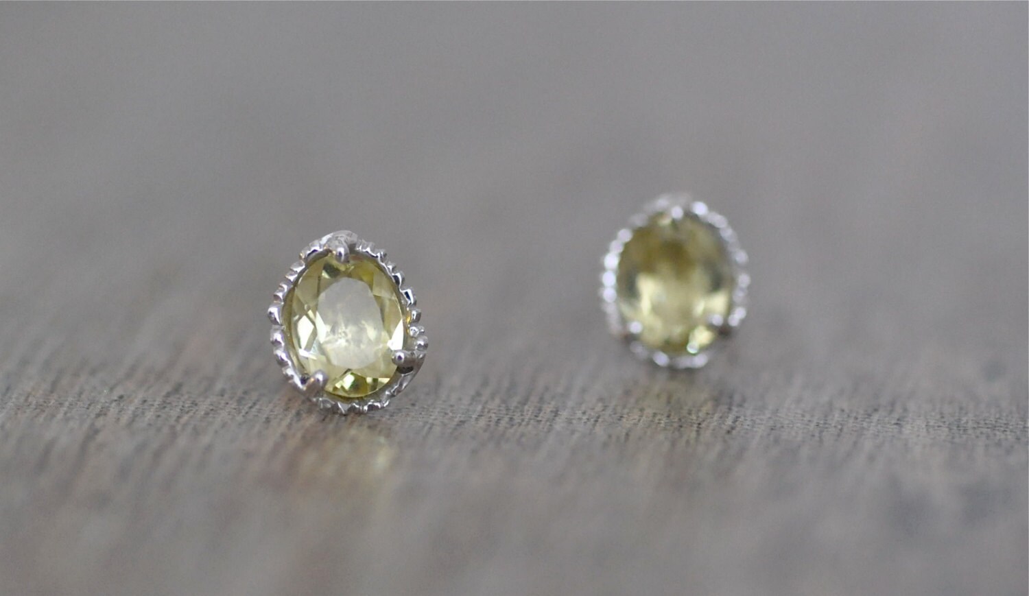 Lemon Quartz Earrings set in Sterling Silver