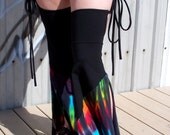 Medium Black and Tie Dye Leg Cuffs with Shorts